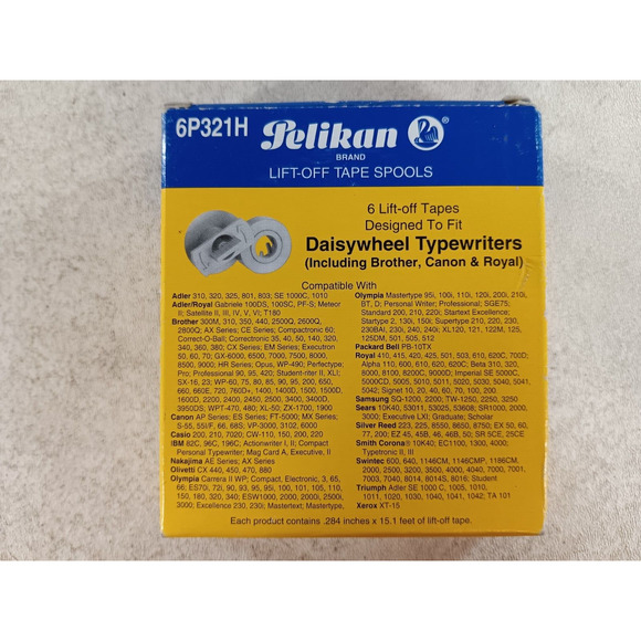 6 Lift Off Correction Tape Spools Pelikan 6P321h Daisywheel Typewriters - Picture 2 of 3